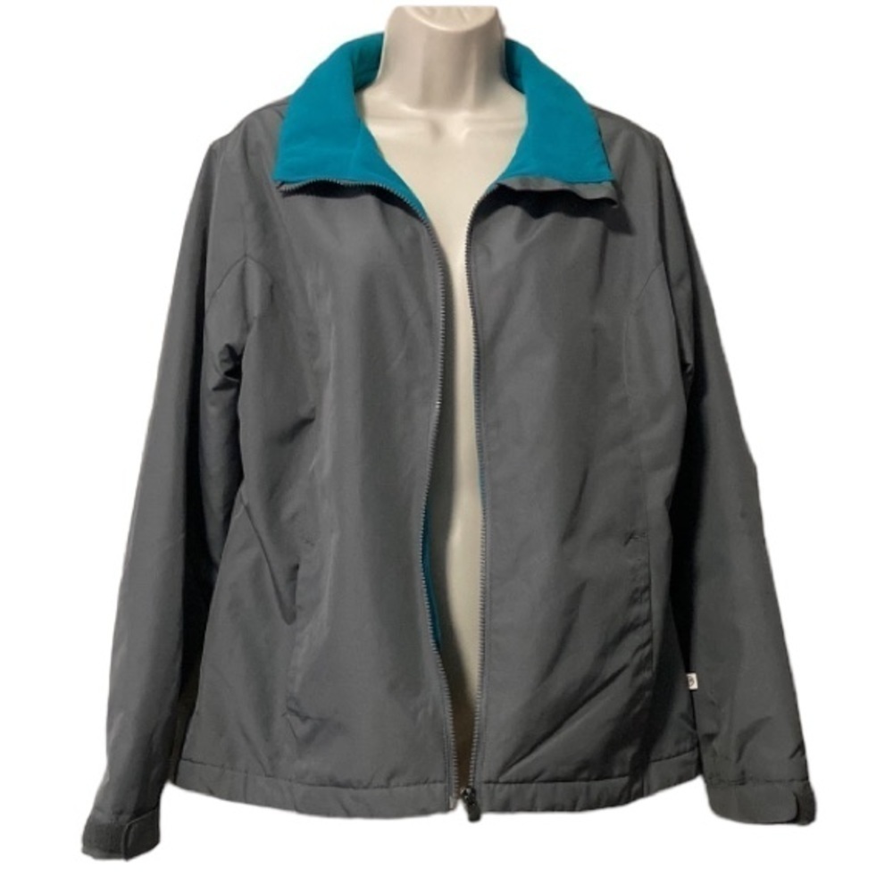 Magellan outdoor jacket grey with teal fleece lining size M